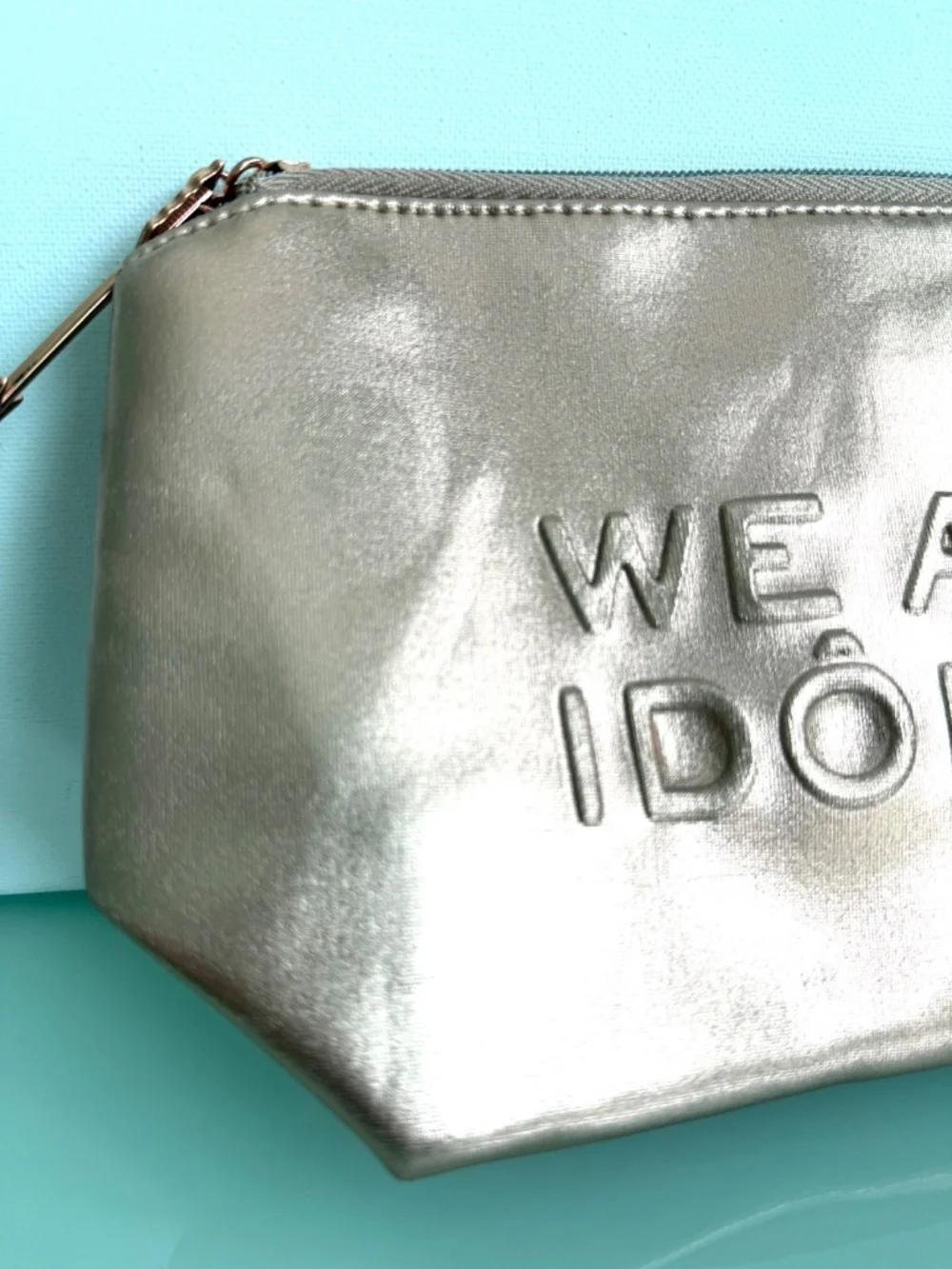 Lancôme We Are Idôles Rose Gold Metallic Cosmetic Makeup Bag